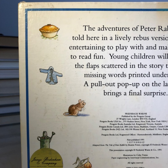 Book Pop-up Beatrix Potter Peter Rabbit Authorised Edition 1991 - Picture 5 of 14
